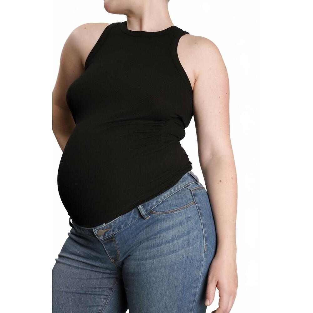 NEW NOM MATERNITY the tank top in black